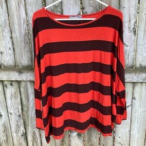 Alembika bold stripe top oversized relaxed stretch jersey knit M